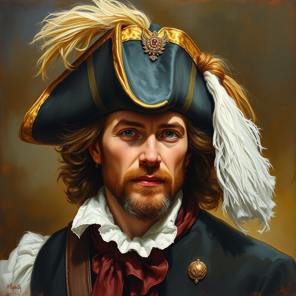 Elegant Musketeer Hat in Oil Painting Style