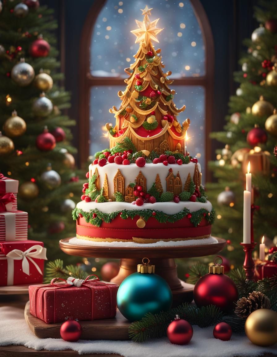 AI Cakes Ltd presents a Christmas Cake which looks too good to eat
