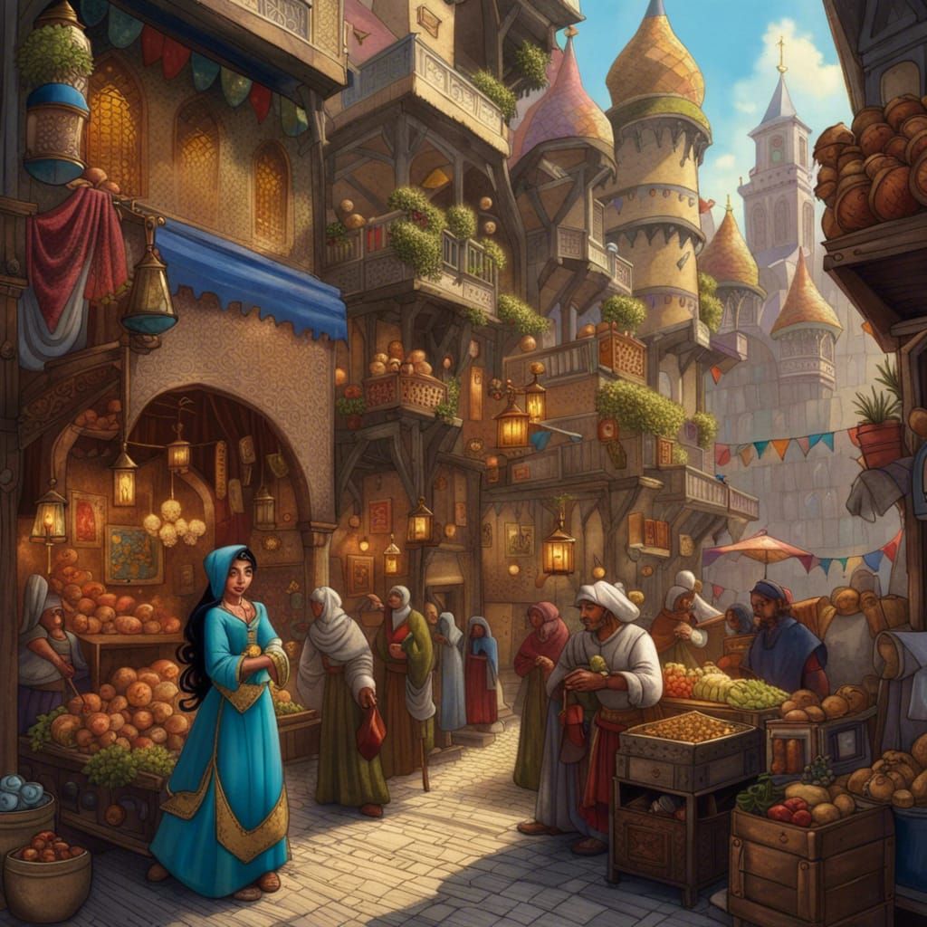 Princess Jasmine in Disguise at Arabian Market