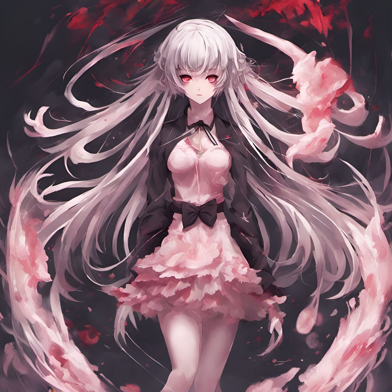 Captivating Yandere Character in Anime Key Visual Style