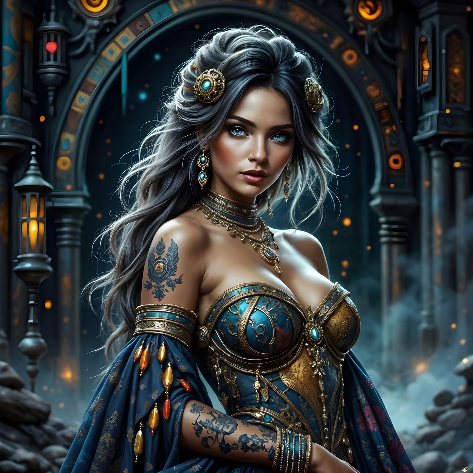 Fantasy Woman in Intricate Clothing, Artstation