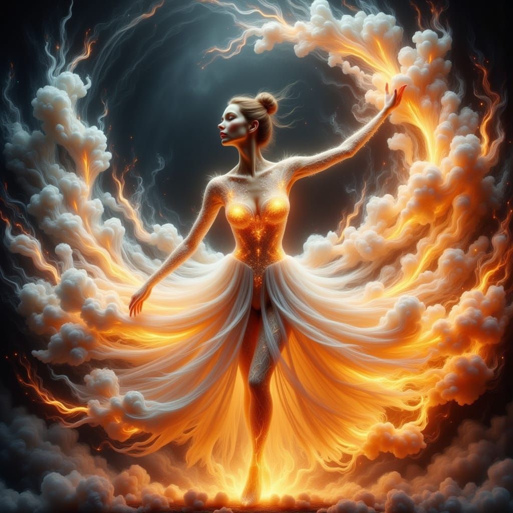 Ballerina of Ethereal Flames