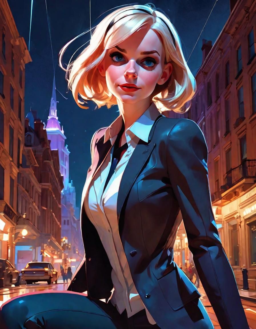 Spider-Gwen Portrait in Disney Cel-Shading Style