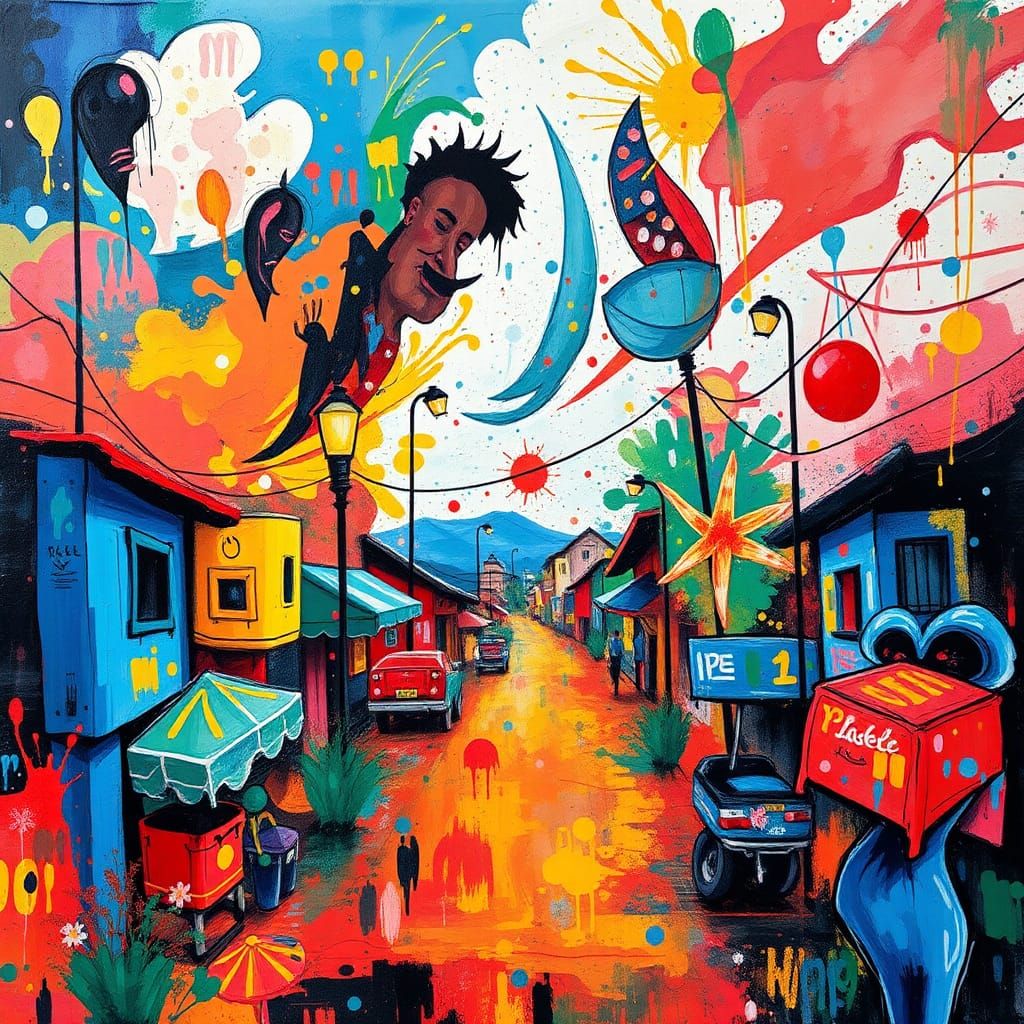 Dynamic Scene as Gouache and Watercolor Painting