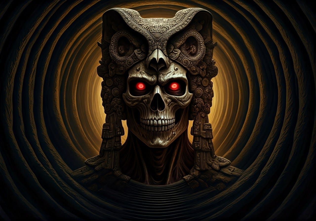 Ah Puch Enters Xibalba: A Gothic Vision