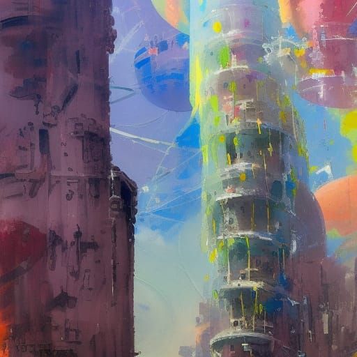 Hyperdetailed Tower in a Vibrant Candyland Wonderland