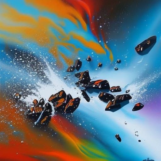 Colorful Thunderstorm Graffiti Art in Polychromatic Style