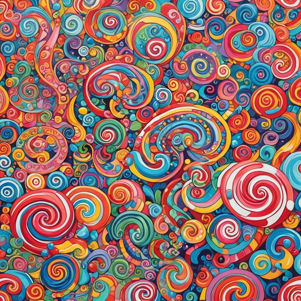 Vibrant Candyland Wonderland in Gouache Style