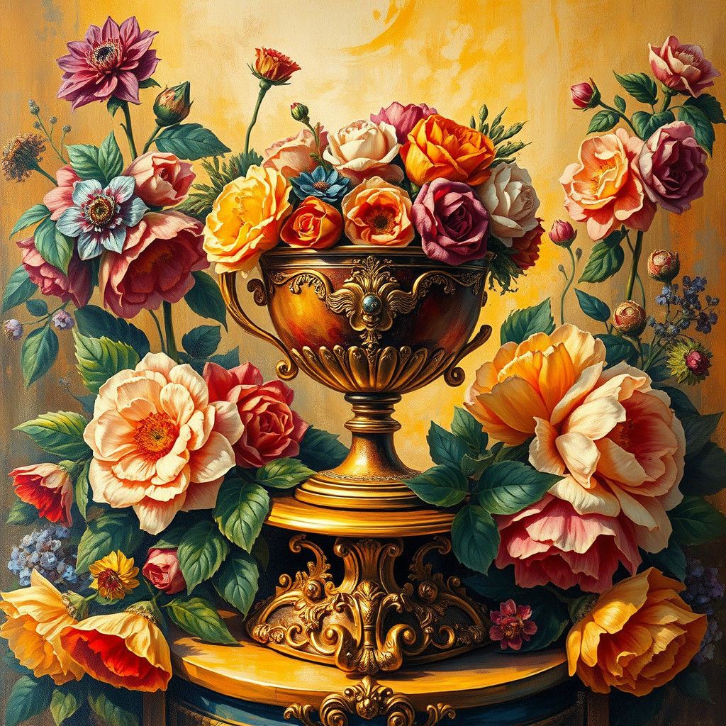 Overflowing Cup of Life in Impressionist Style