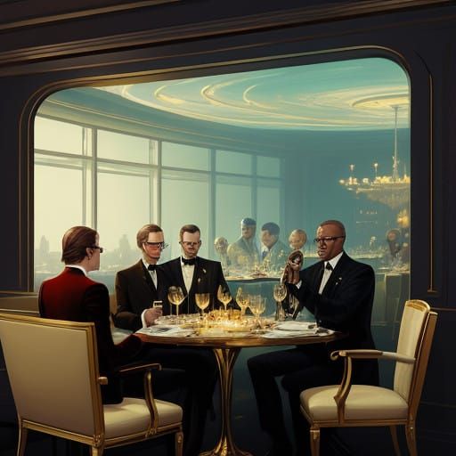 Elegant Toasts in Futuristic Luxury