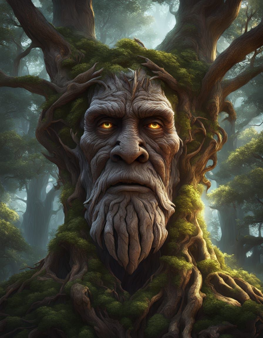 Wise Treant Guardian in Enchanted Forest