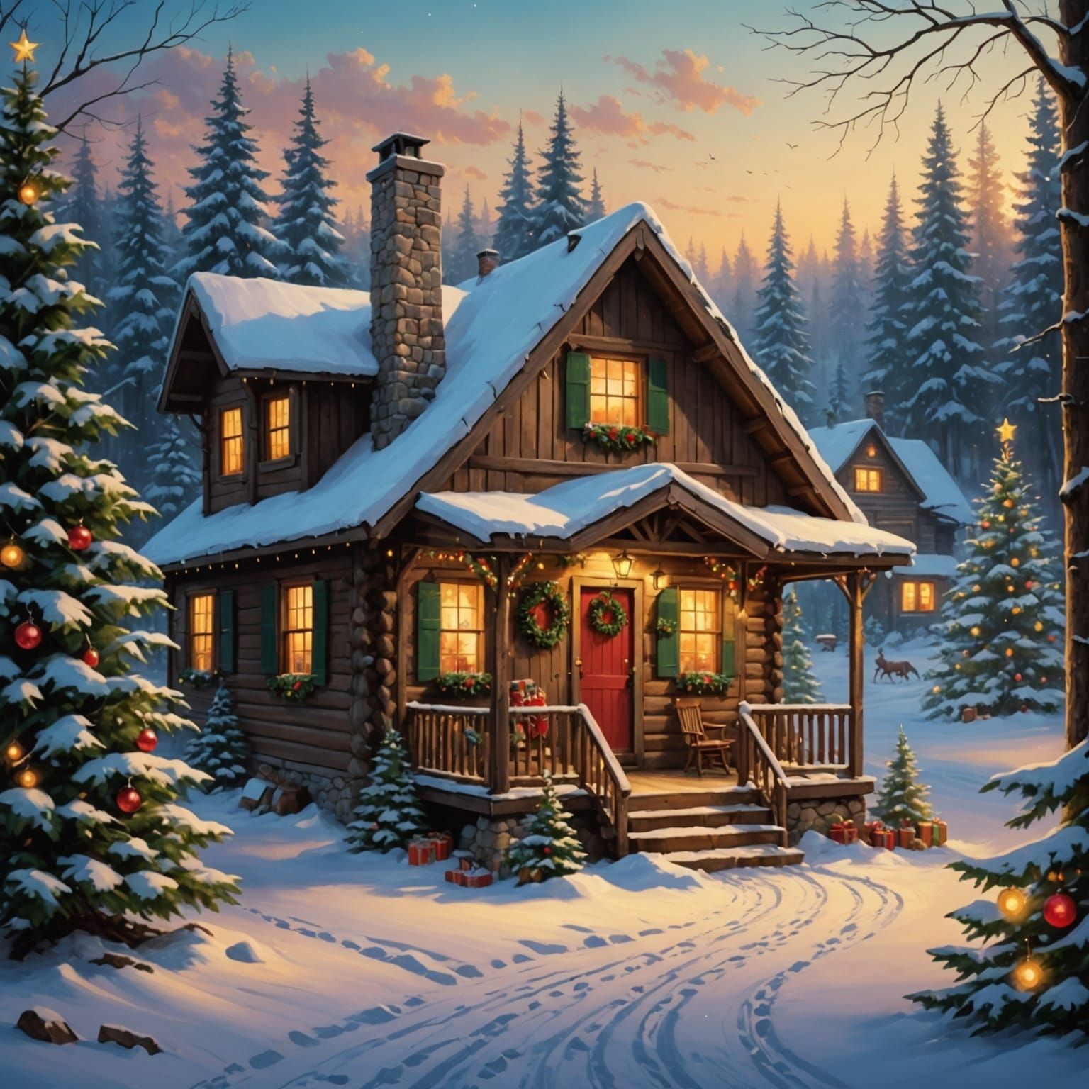 Cozy Christmas Cabin in the Woods