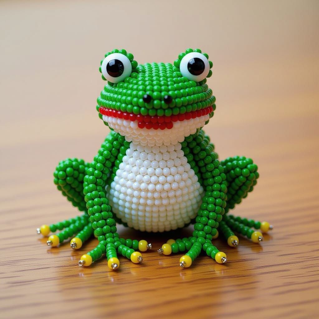 Beaded Frog Sculpture