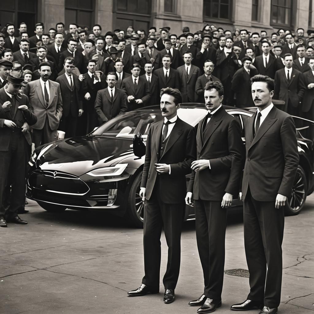 Stupid photo: Nikola Tesla  at the presentation of the new T...