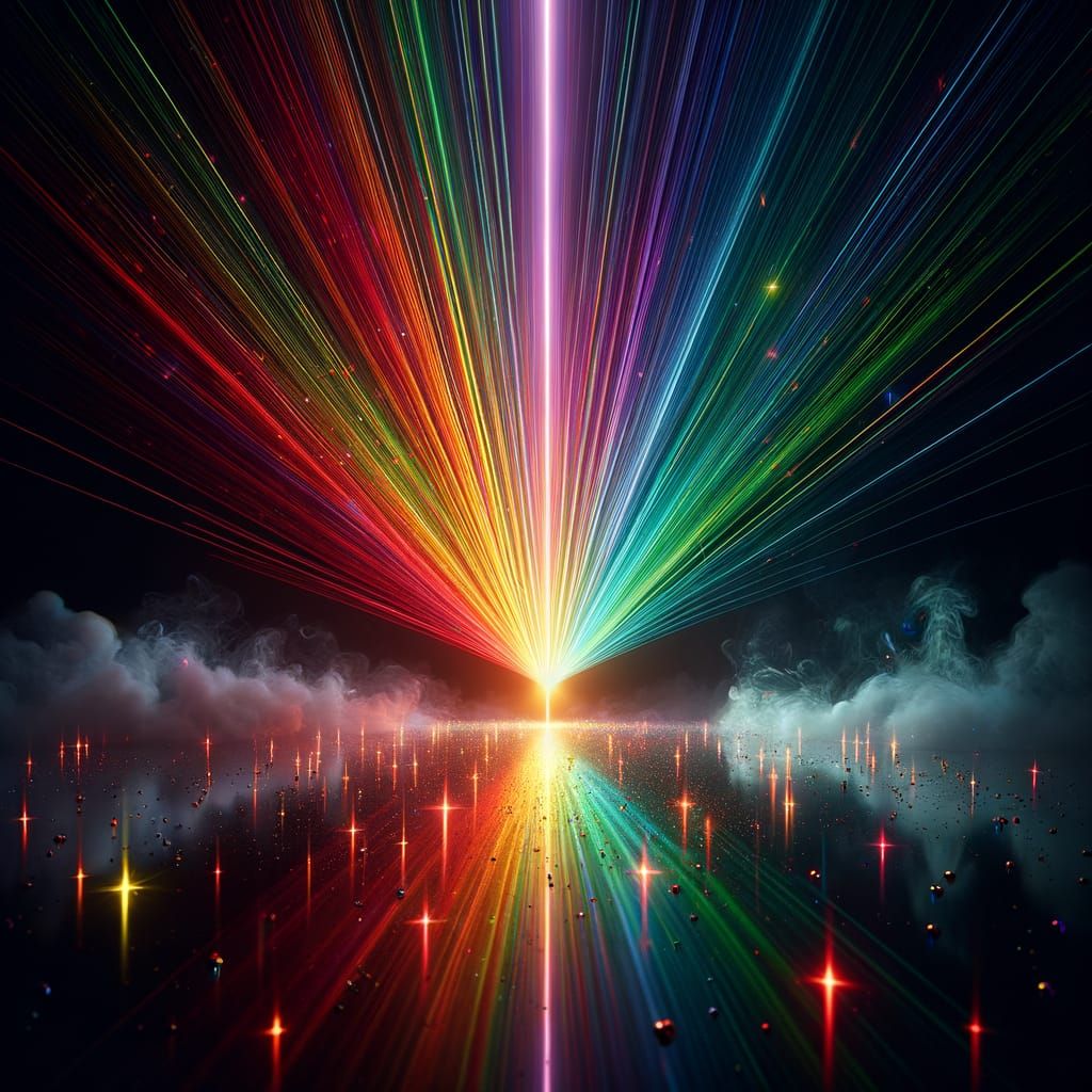 Laser Prism Refraction Creates Vivid Spectrum