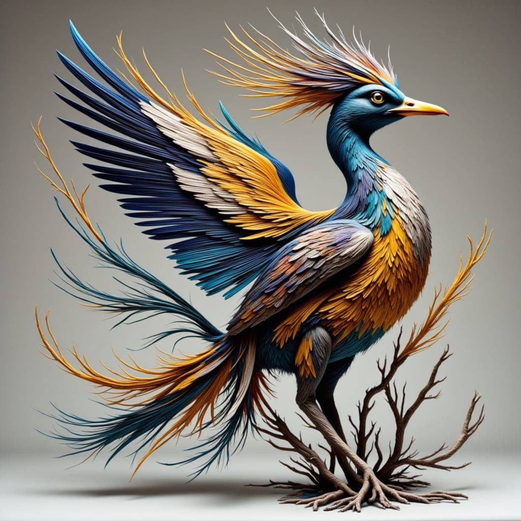 Egyptian-Inspired Abstract Bird Sculpture