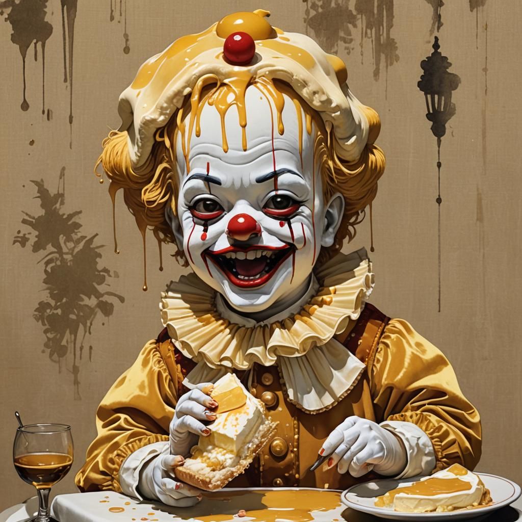 Baby Clown with Banana Cream Pie: Otaku Pixelart