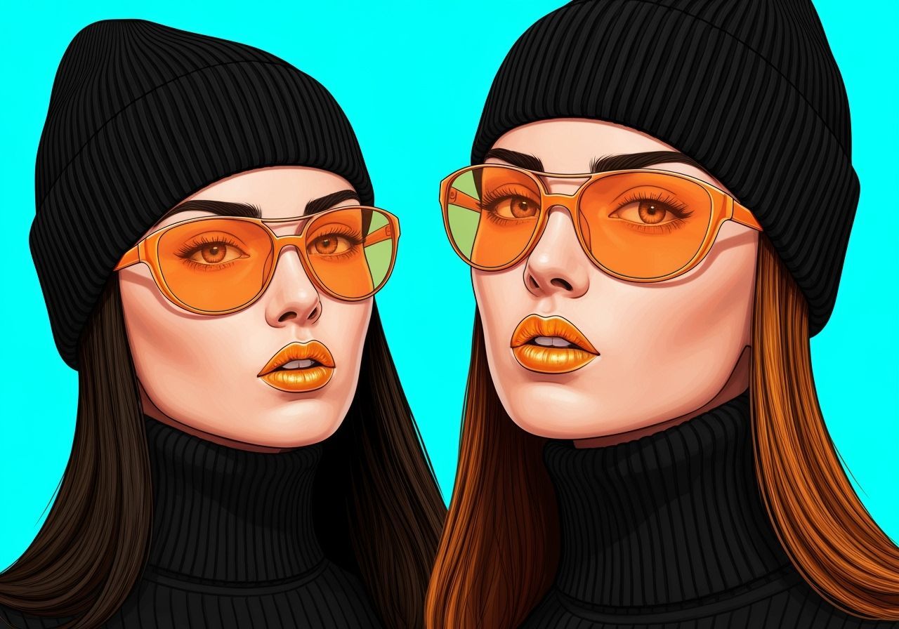 Cyberpunk Fashion: Women in Orange Sunglasses