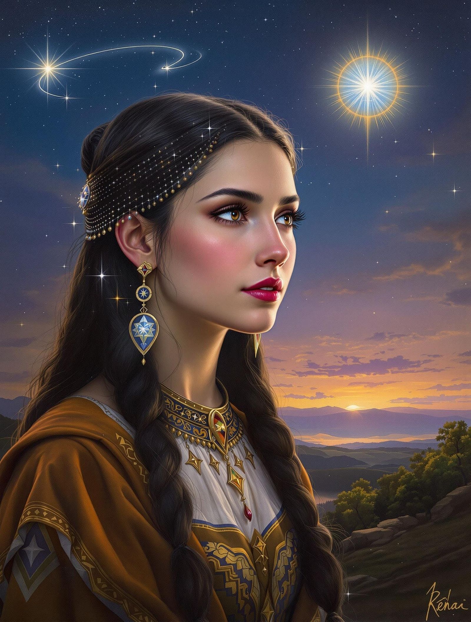 Gendenwitha: Iroquois Goddess of Dawn in Oil Painting