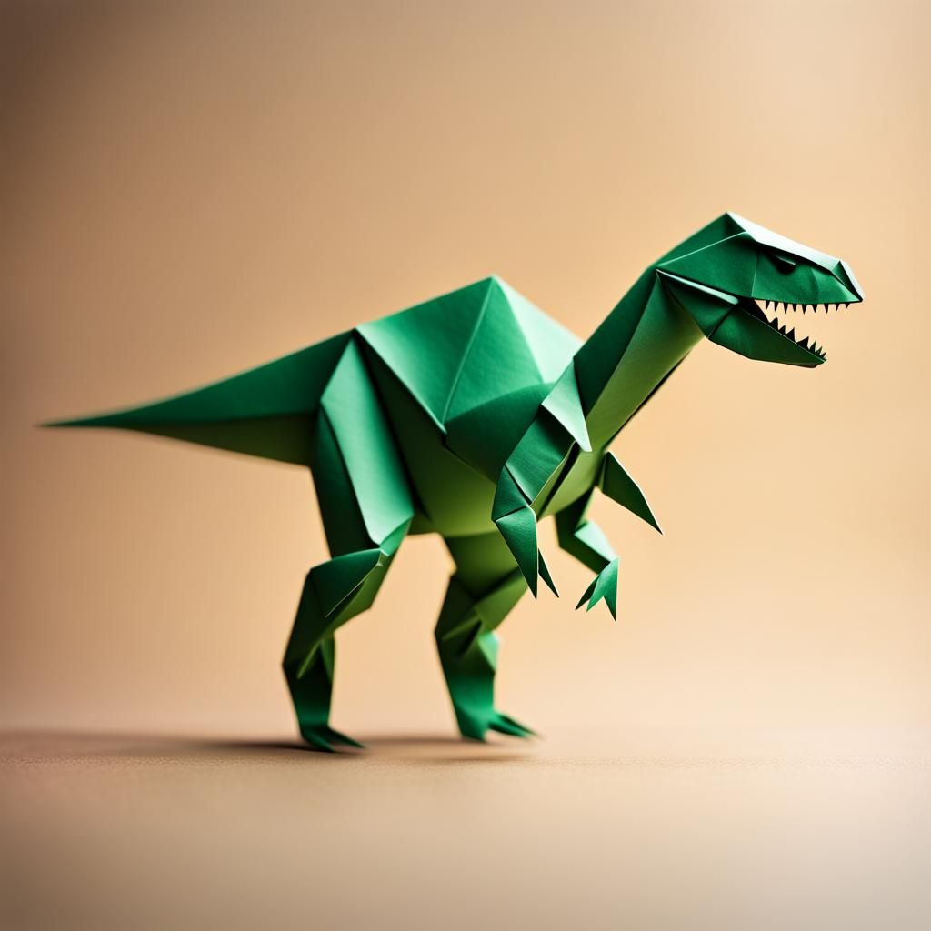 Origami Dinosaur Papercraft in 8K Resolution