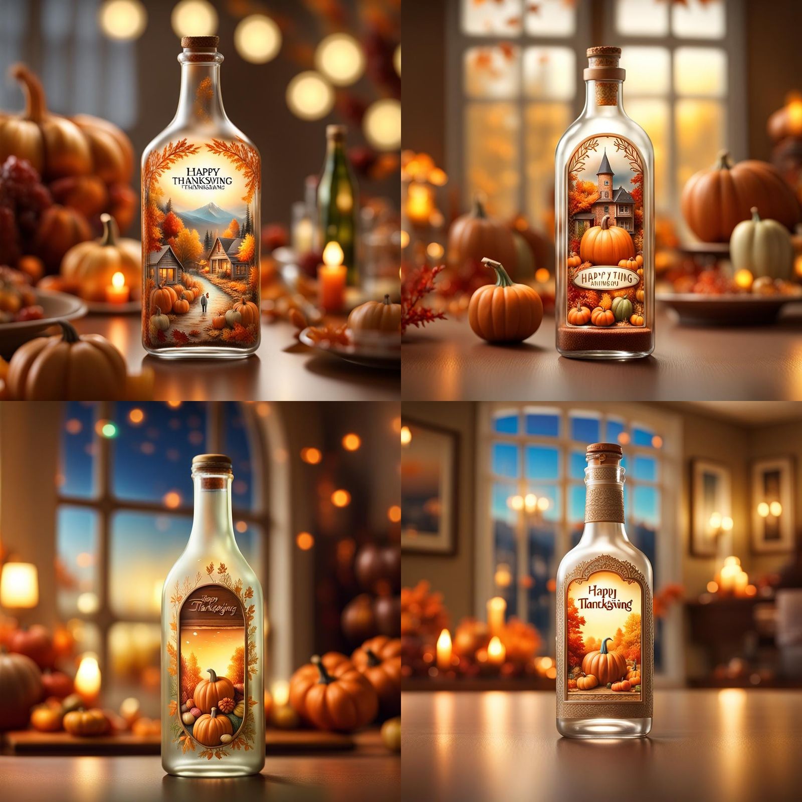 Detailed 3D Micro Scene Inside Glass Bottle