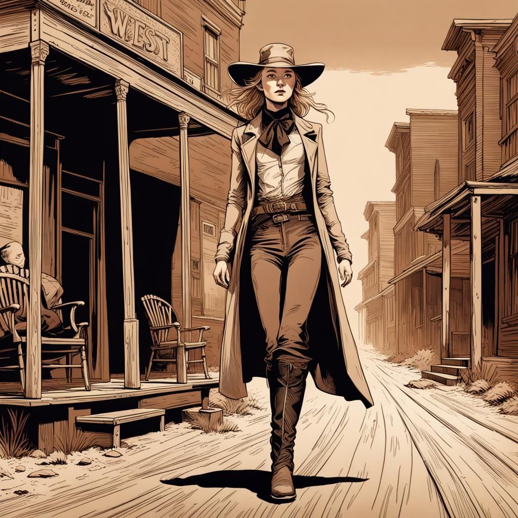 Saoirse Ronan as Wild West Gunslinger, Comic Book Art