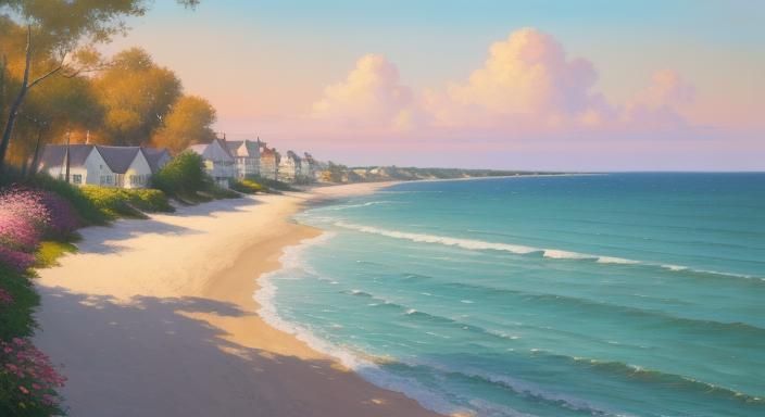 Impressionist Seaside Stroll in Summer Light