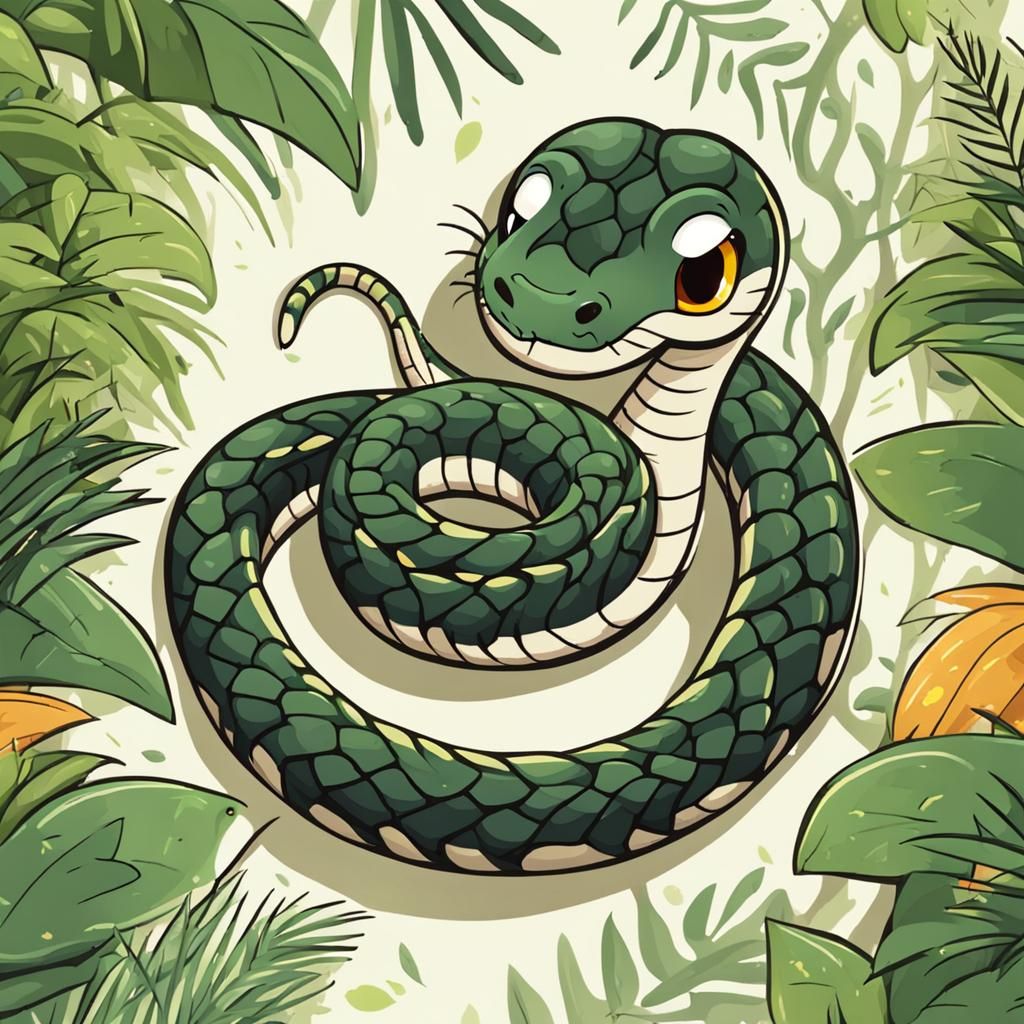 Cute Baby Snake Emerges from Jungle Book