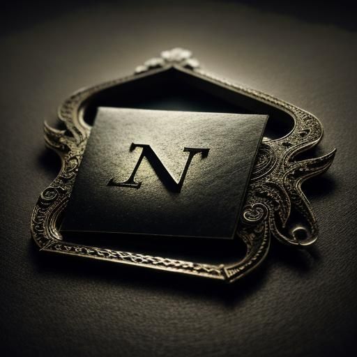 Hyperrealistic Letter N with Intricate Detail