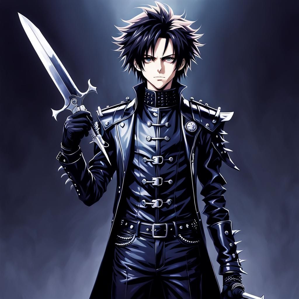 Edward Scissorhands in Anime Manga Style