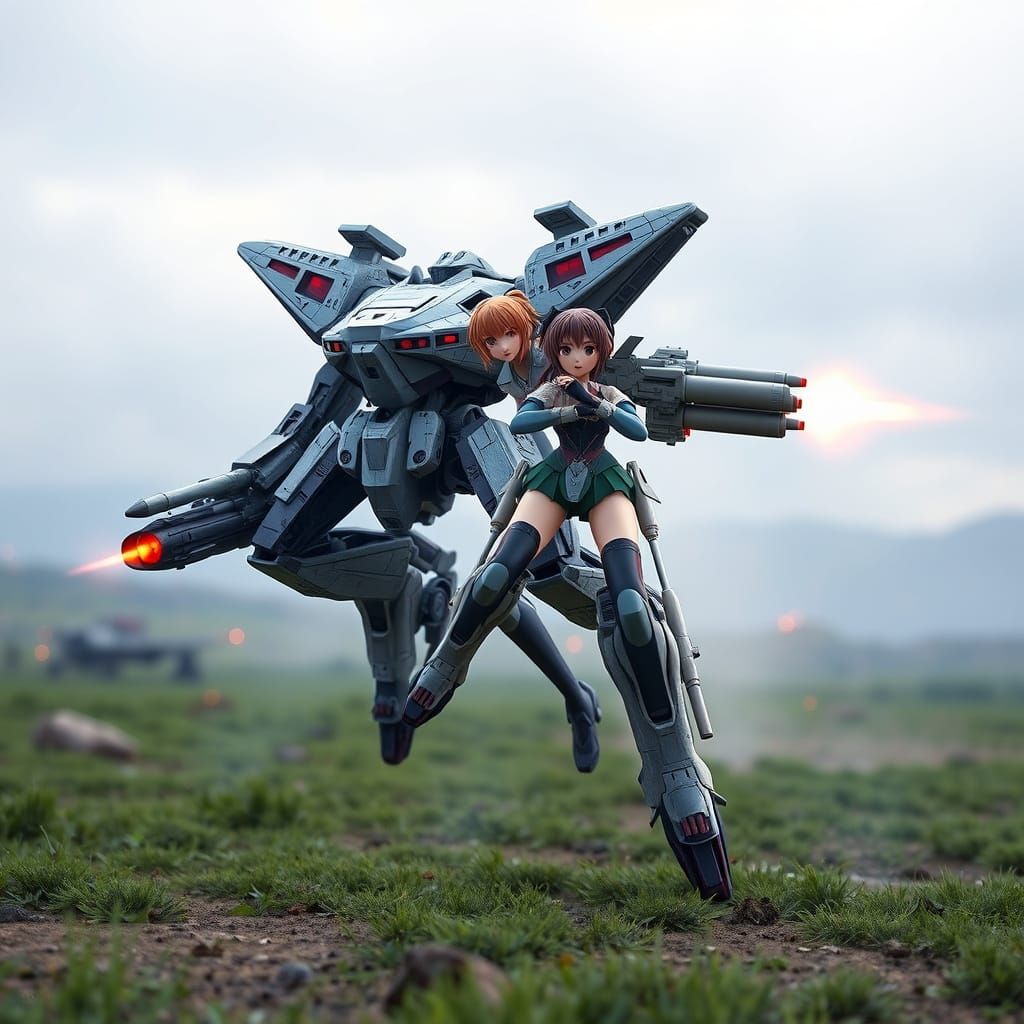 Kotobukiya vs Armored Core Raven in Anime Style