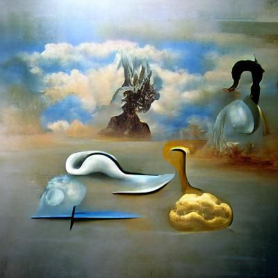sword, cloud, swan