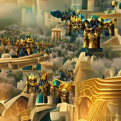 Golden City Besieged by Corrupted Legions