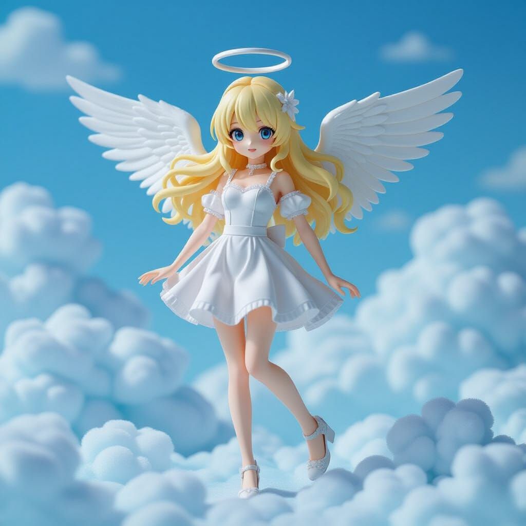 Pretty Angel Collectible Figure with Halo and Wings