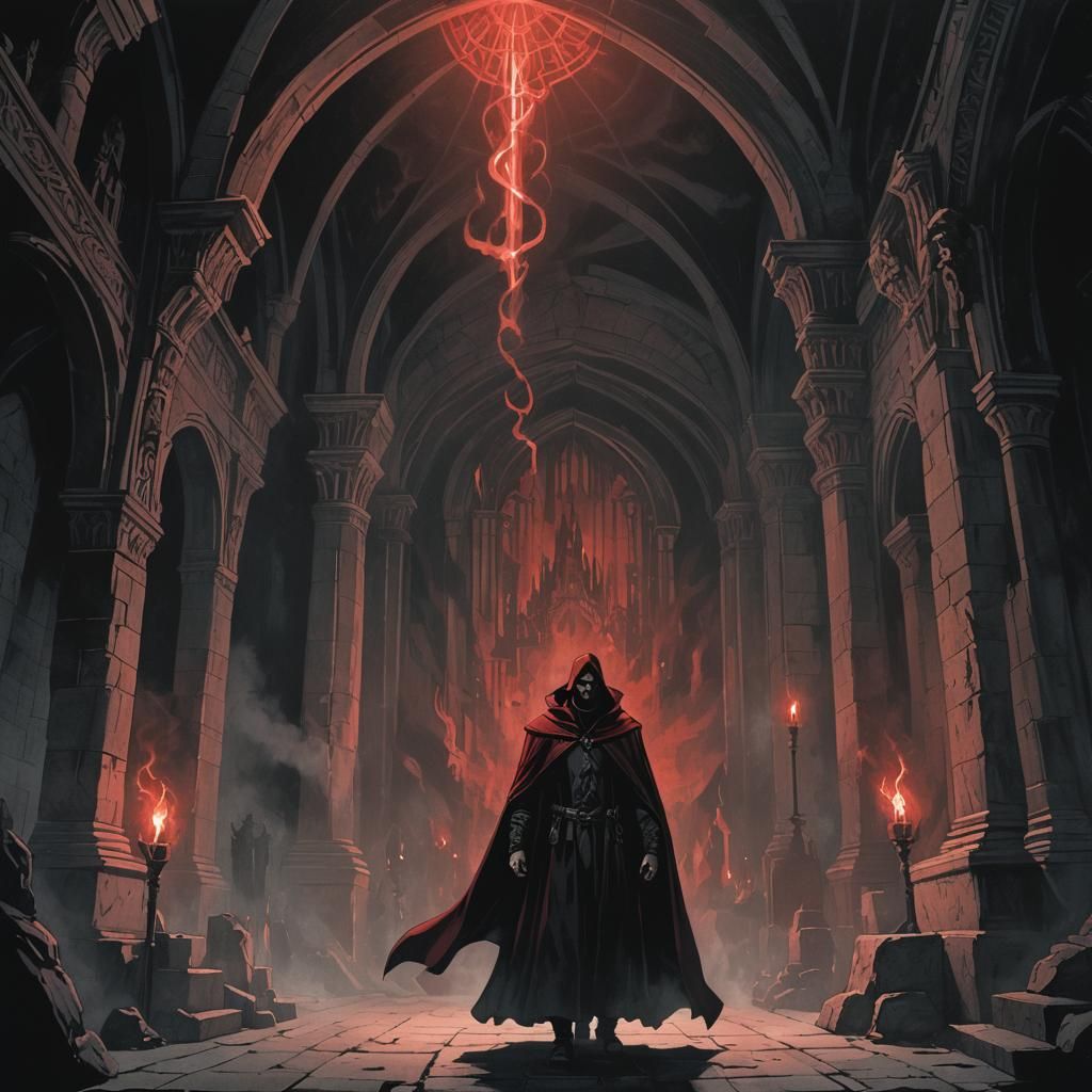 Ra's al Ghul in Gothic Dark Fantasy Illustration