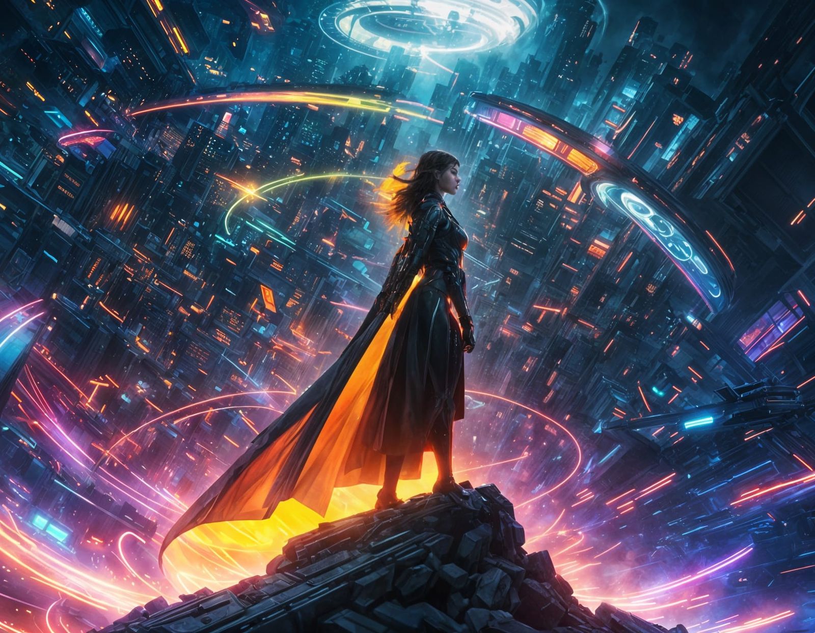 Futuristic Cybernetic Woman as Xbox Console