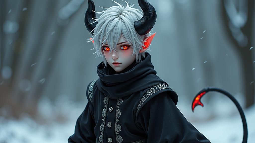 Eerie Anime Wight Devil in Warm Firelight