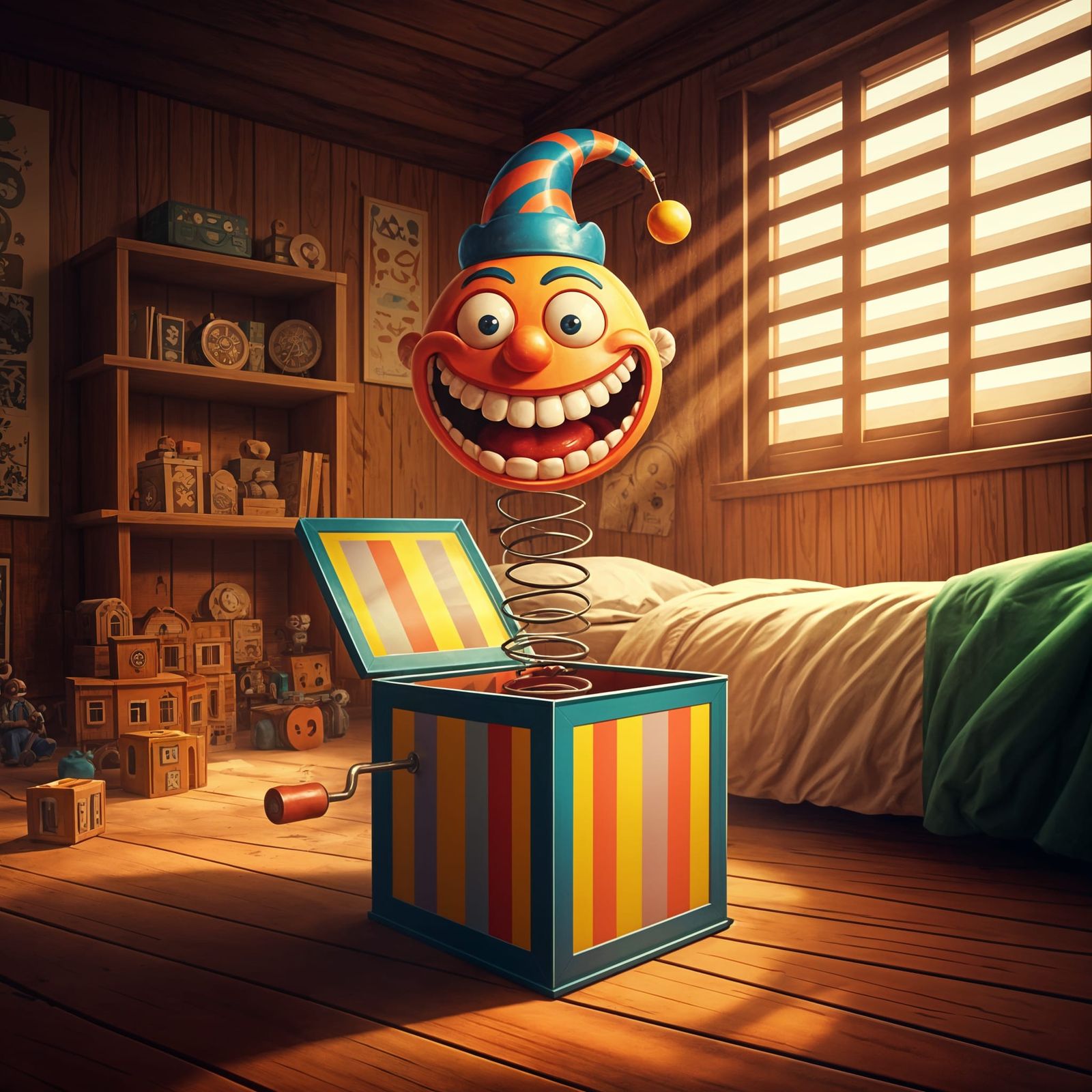 Jack-in-the-Box Concept Art in Bedroom