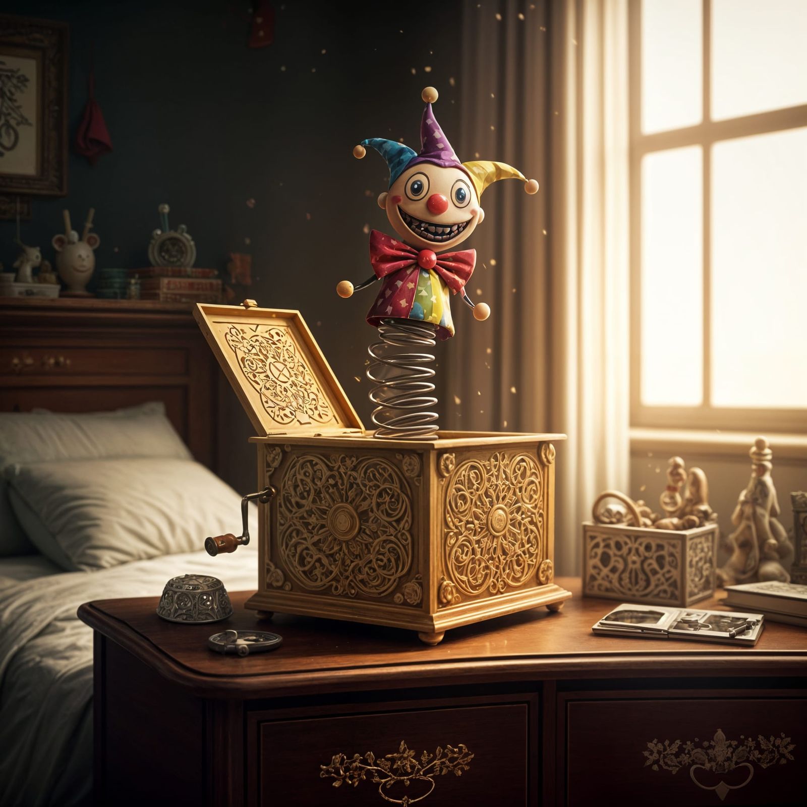 Whimsical Jack-in-the-Box Concept Art