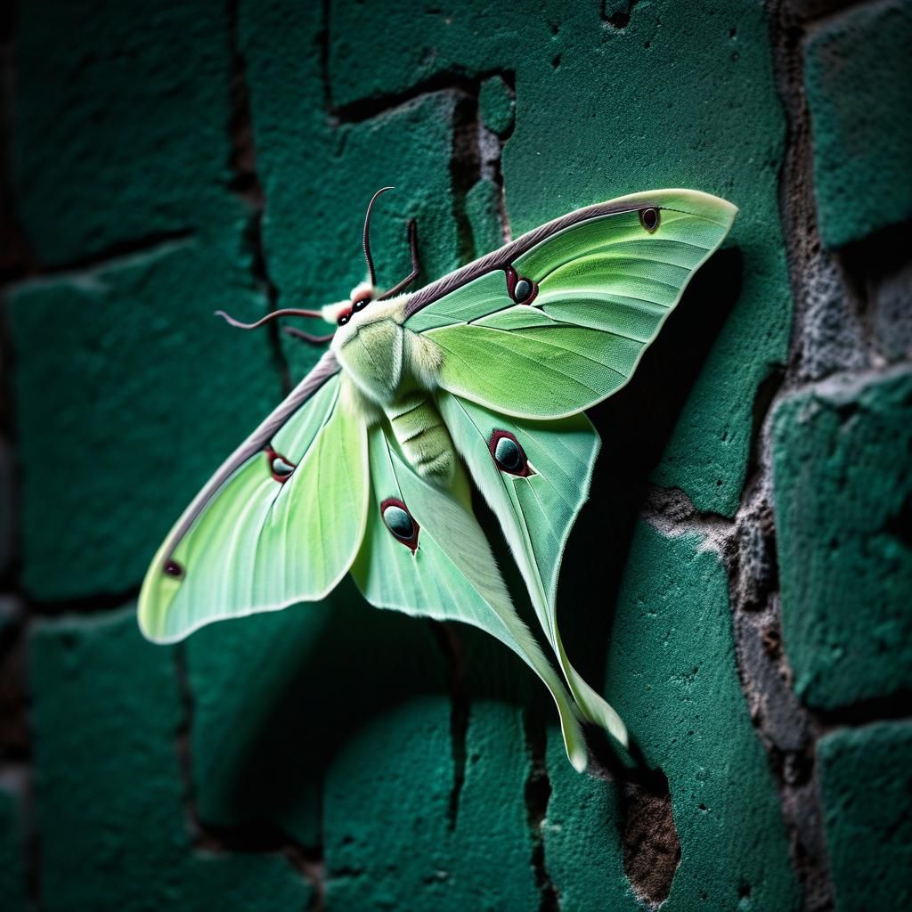 Luna Moth Macro in Moonlight: Professional Photography