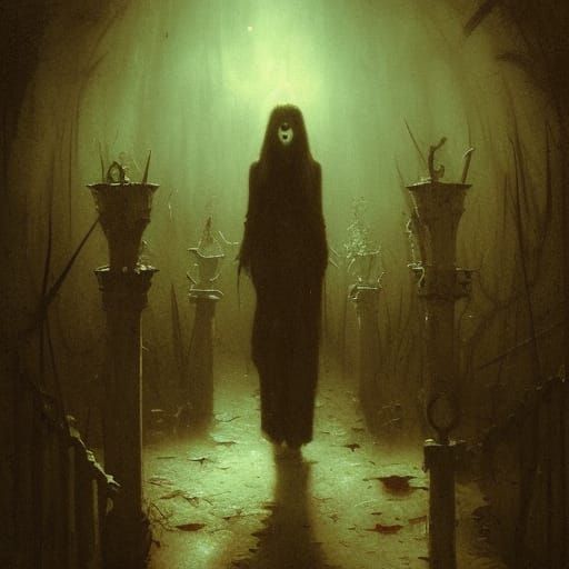 Horror Theme Park in Gustave Doré Style