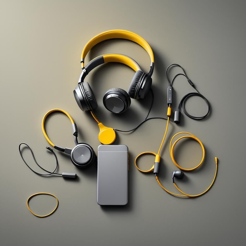 Minimalist Tech Product Design with Vibrant Splash Art