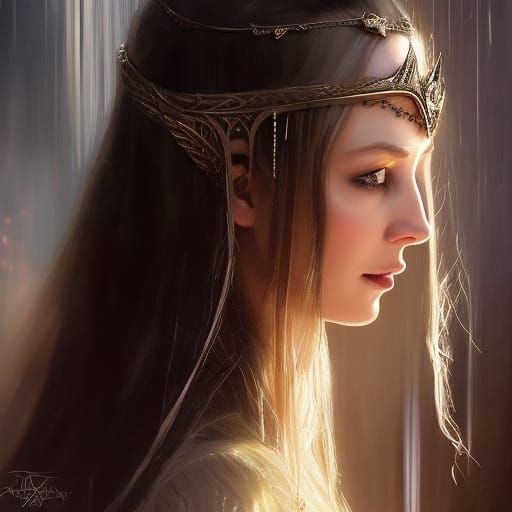 Victorian Speedpaint Portrait of Galadriel-like Character