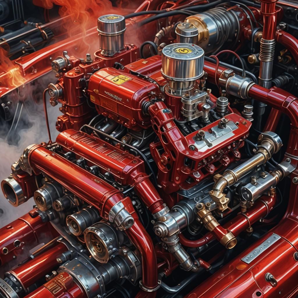 Red Ferrari Bizzarrini V12: Fantasy Concept Art