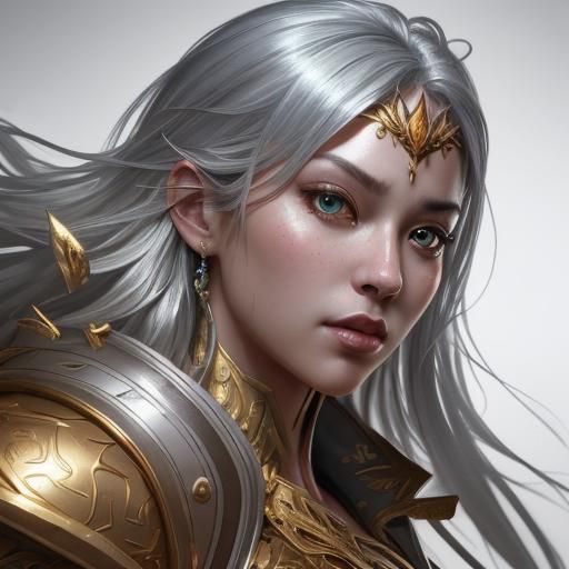 Hyperrealistic Silver and Gold Splash Art
