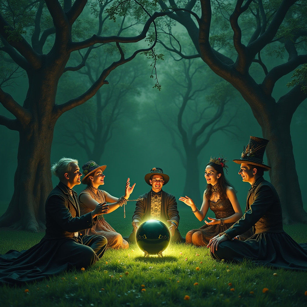 Mystical Charlatans Plotting Adventure as Matte Painting