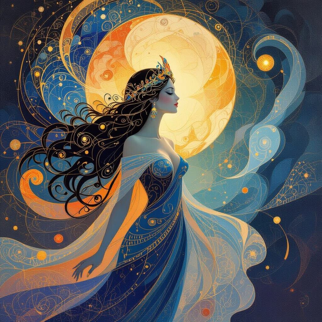 Surreal Venus Goddess of Beauty in Abstract Art