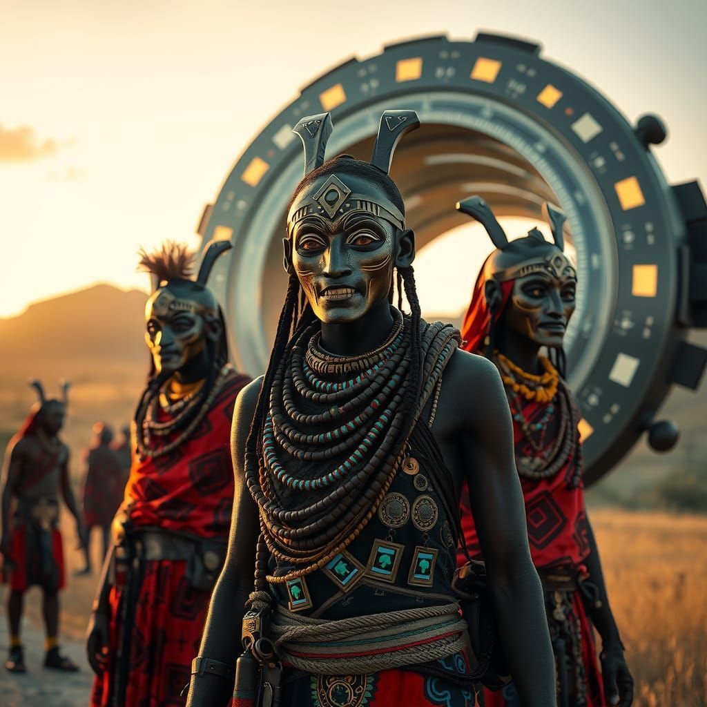 Afrofuturistic Masai Warriors at Sci-Fi Portal