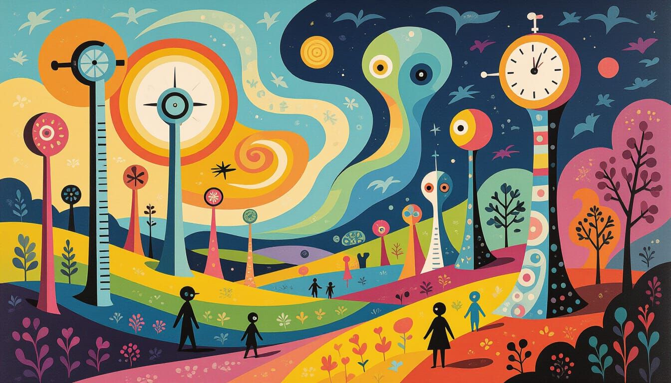 Surreal Landscape of Health Anxieties in Miró Style