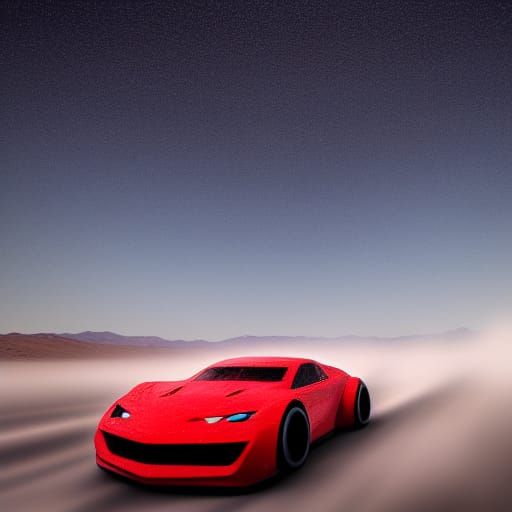 Hyperrealistic Race Car in Nevada Desert Concept Art